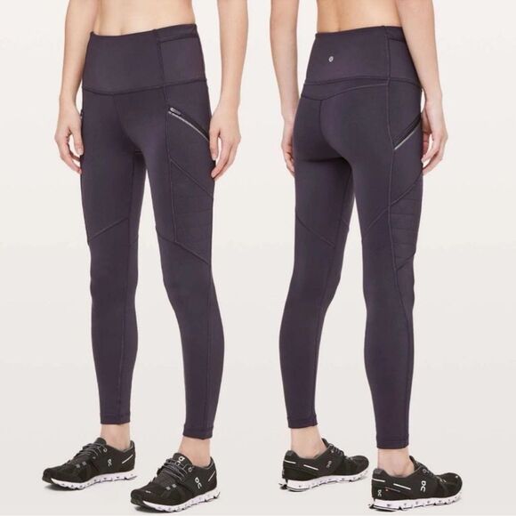 Lululemon Toasty Tech Tight II Cyber Size 6 Purple Fleece Lined Leggings - Picture 1 of 11